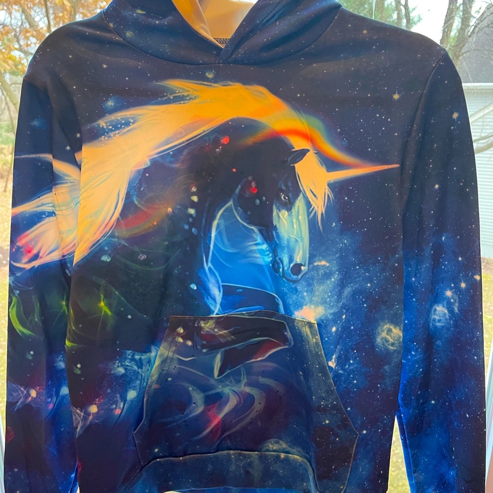 Unicorn hoodie youth large